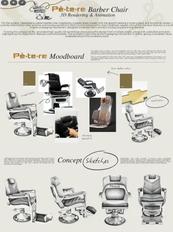 Barber Chair 3D Animation & Renders